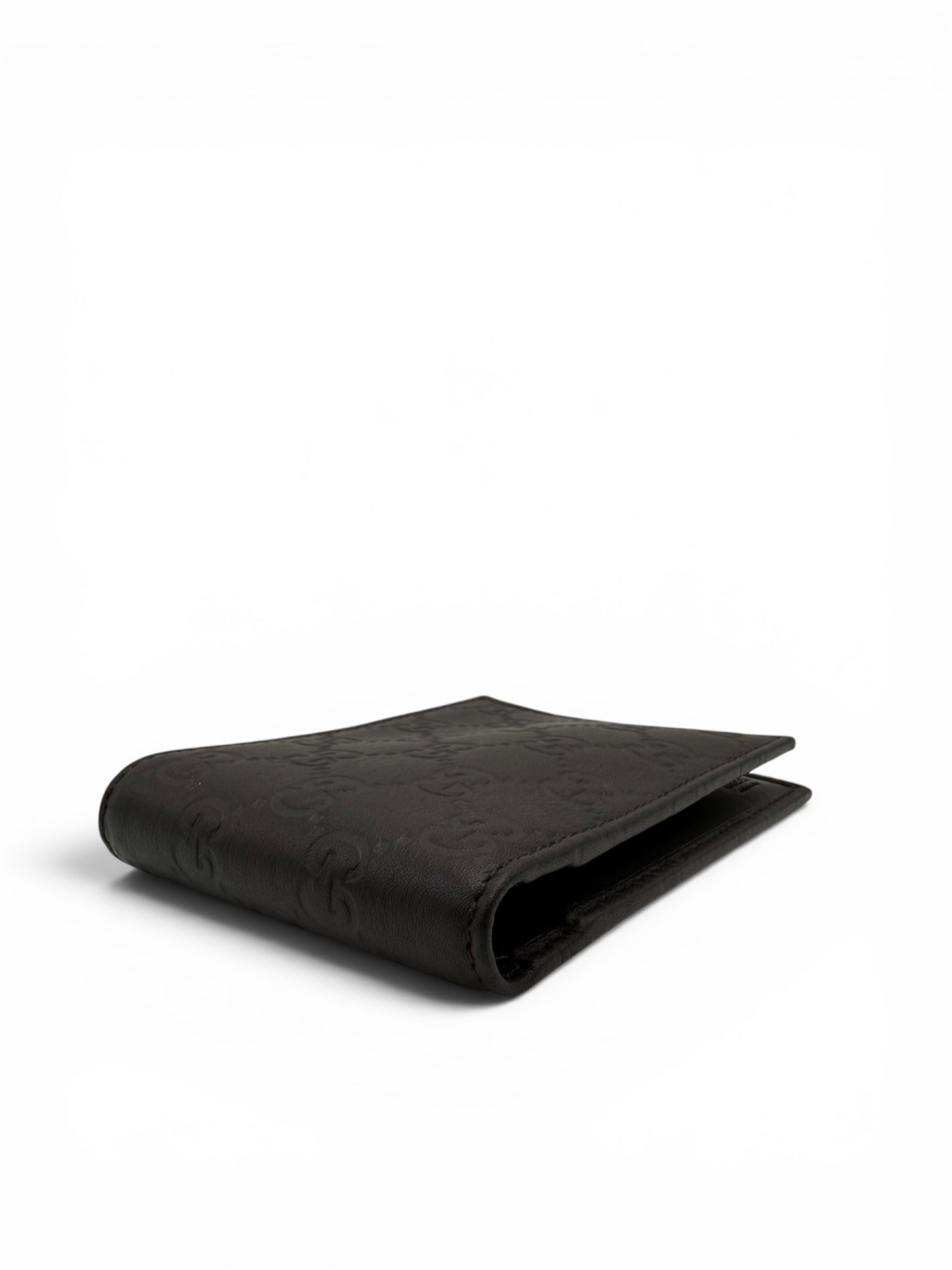 GUCCI BLACK GUCCISSIMA LEATHER BI-FOLD WALLET