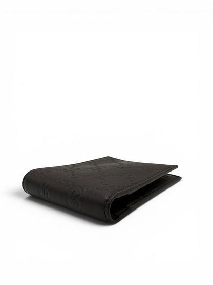 GUCCI BLACK GUCCISSIMA LEATHER BI-FOLD WALLET