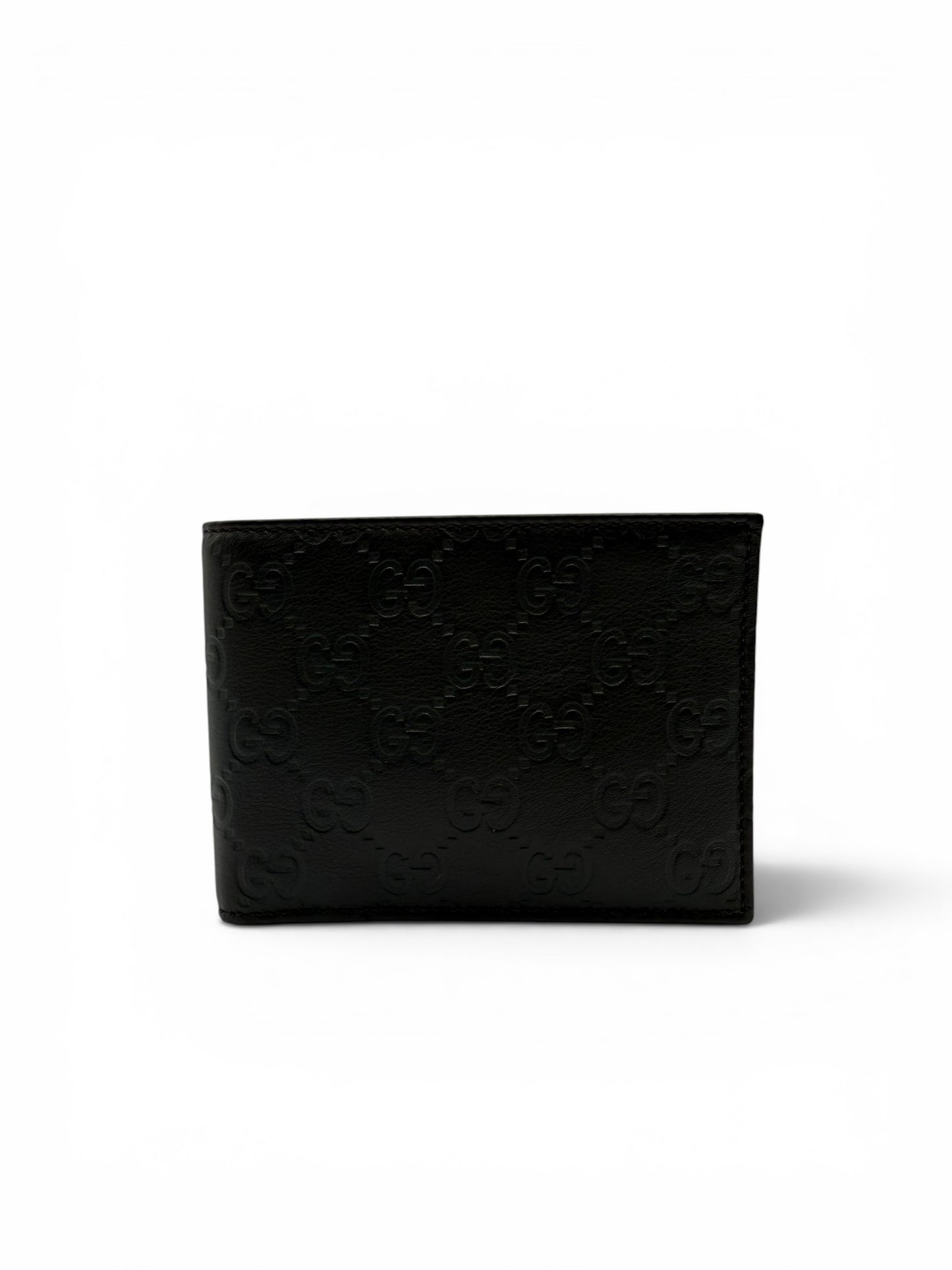 GUCCI BLACK GUCCISSIMA LEATHER BI-FOLD WALLET