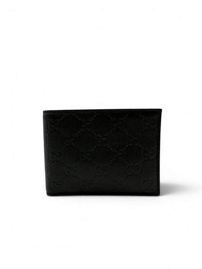 GUCCI BLACK GUCCISSIMA LEATHER BI-FOLD WALLET