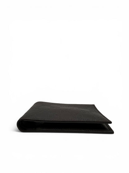 GUCCI BLACK GUCCISSIMA LEATHER BI-FOLD WALLET