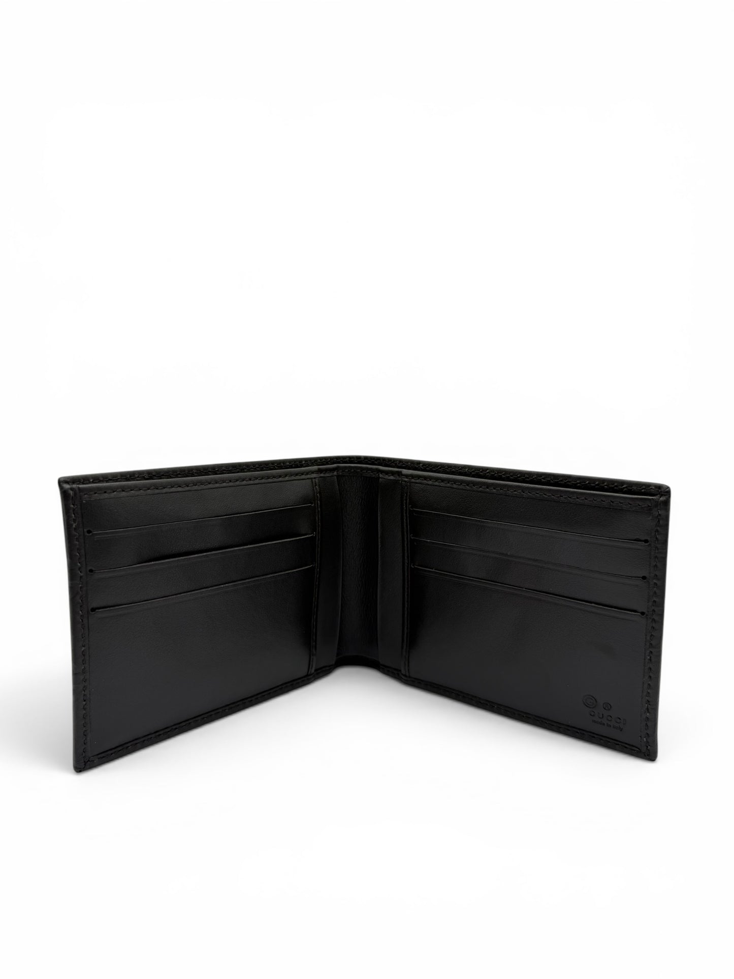 GUCCI BLACK GUCCISSIMA LEATHER BI-FOLD WALLET