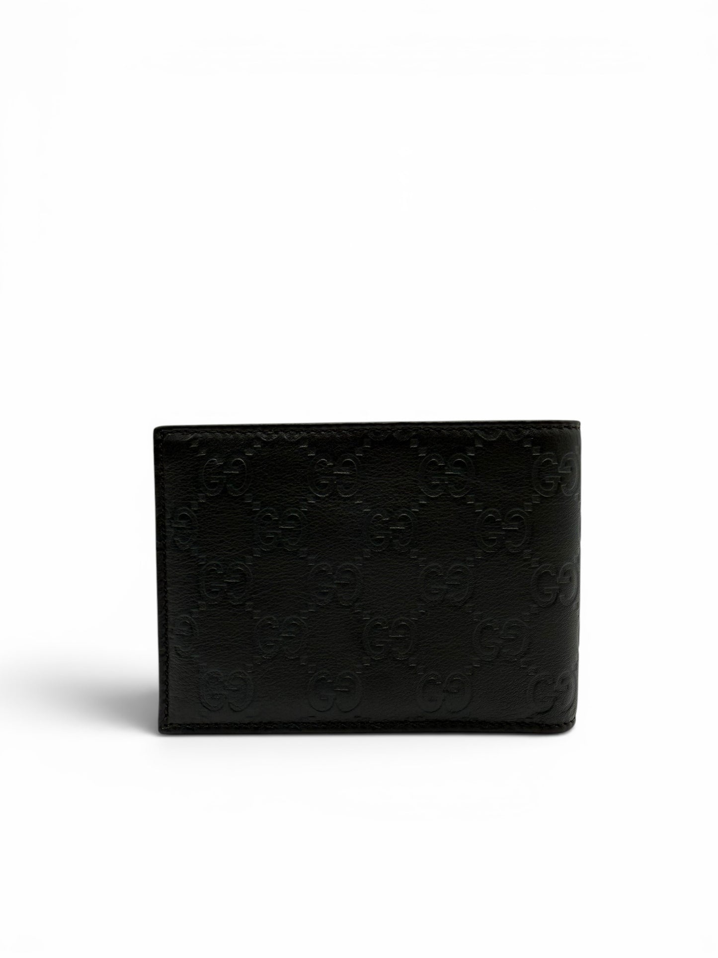 GUCCI BLACK GUCCISSIMA LEATHER BI-FOLD WALLET