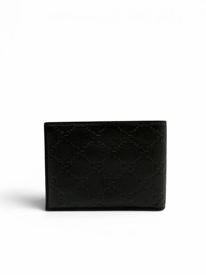 GUCCI BLACK GUCCISSIMA LEATHER BI-FOLD WALLET