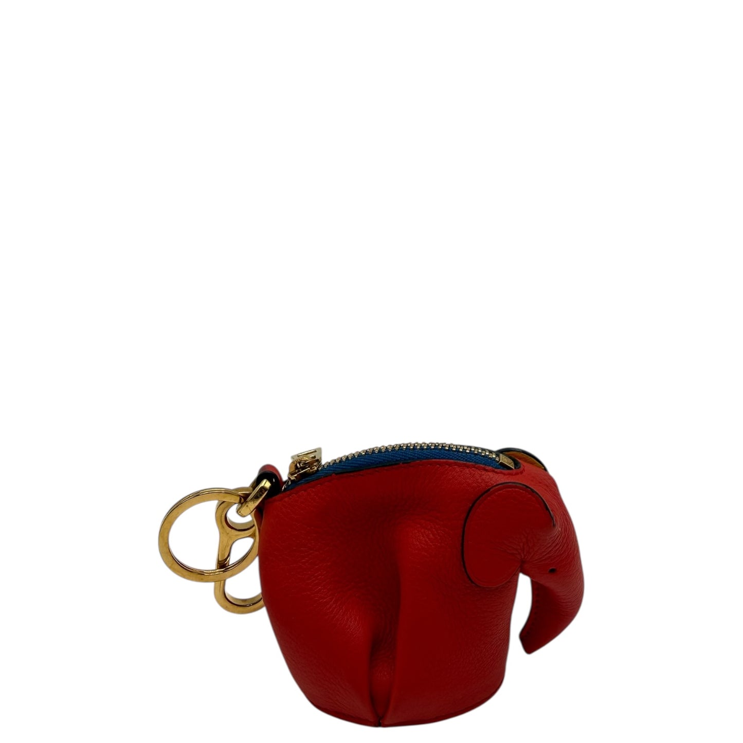 LOEWE ELEPHANT CHARM COIN CASE LEATHER ORANGE
