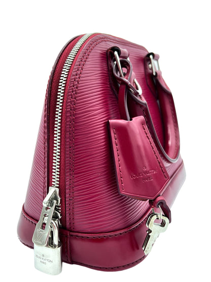 LOUIS VUITTON ALMA BB EPI LEATHER BAG BURGUNDY