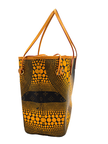 LOUIS VUITTON YELLOW KUSAMA MONOGRAM INFINITY DOTS NEVERFULL MM TOTE BAG