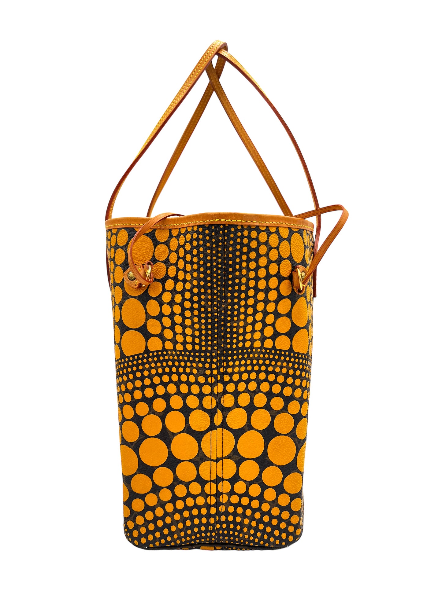 LOUIS VUITTON YELLOW KUSAMA MONOGRAM INFINITY DOTS NEVERFULL MM TOTE BAG