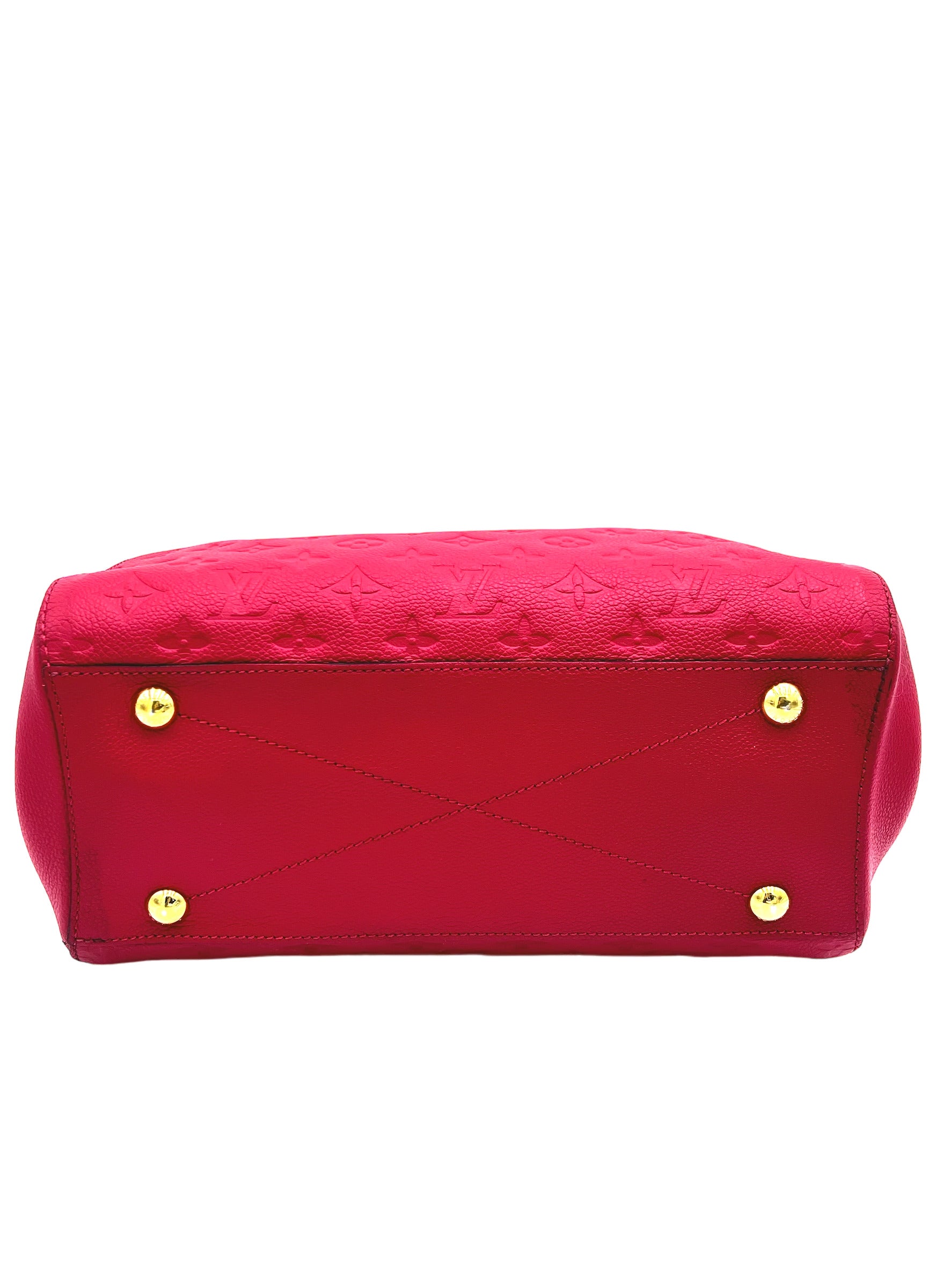 LOUIS VUITTON DAHLIA EMPREINTE LEATHER MONTAIGNE MM SHOULDER BAG RED