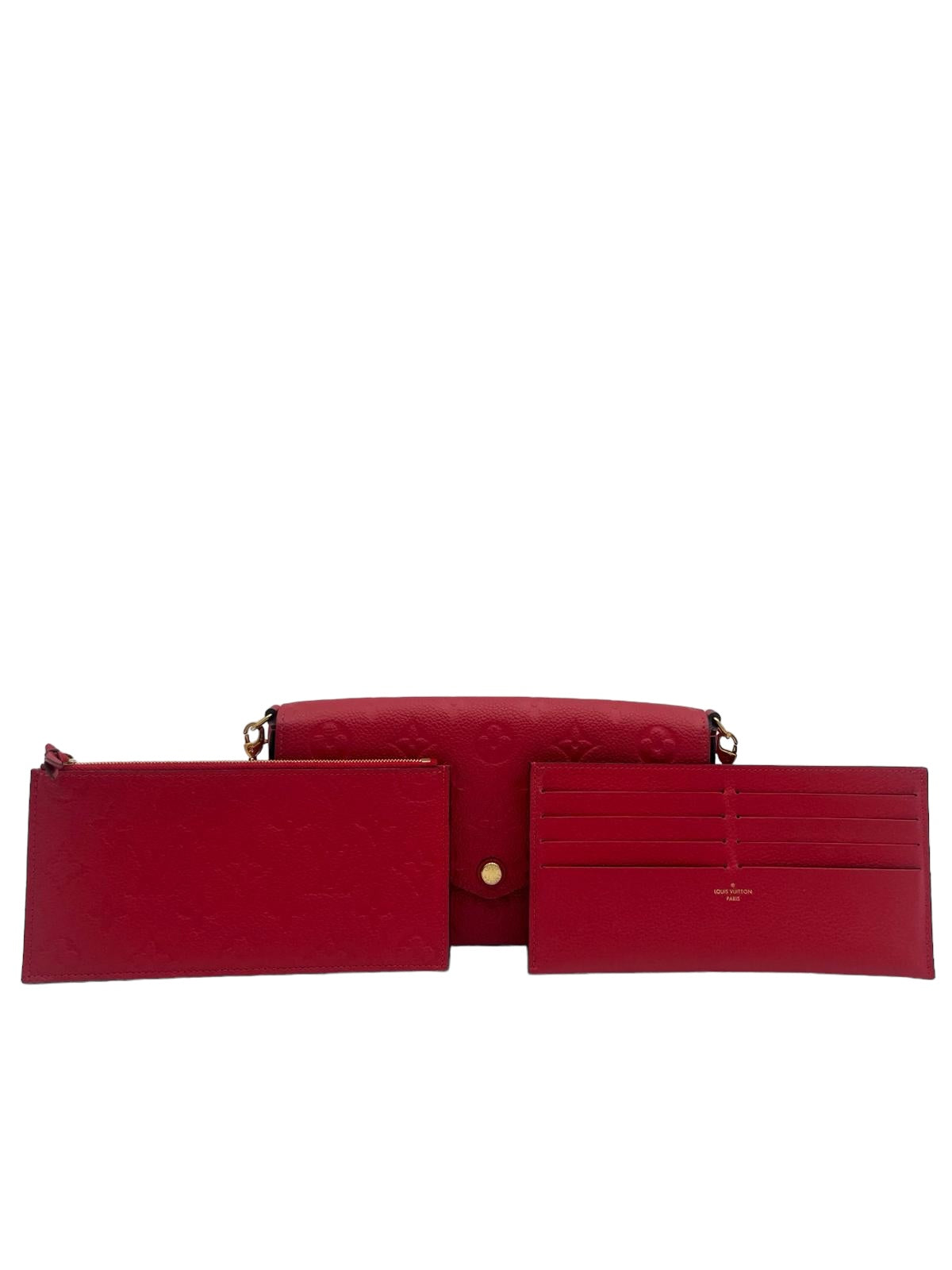 LOUIS VUITTON MONOGRAM EMPREINTE POCHETTE FELICIE RED