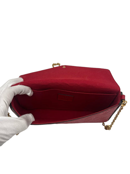 LOUIS VUITTON MONOGRAM EMPREINTE POCHETTE FELICIE RED