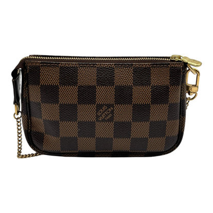 LOUIS VUITTON POCHETTE ACCESSORIES DAMIER EBENE  MINI HANDBAG