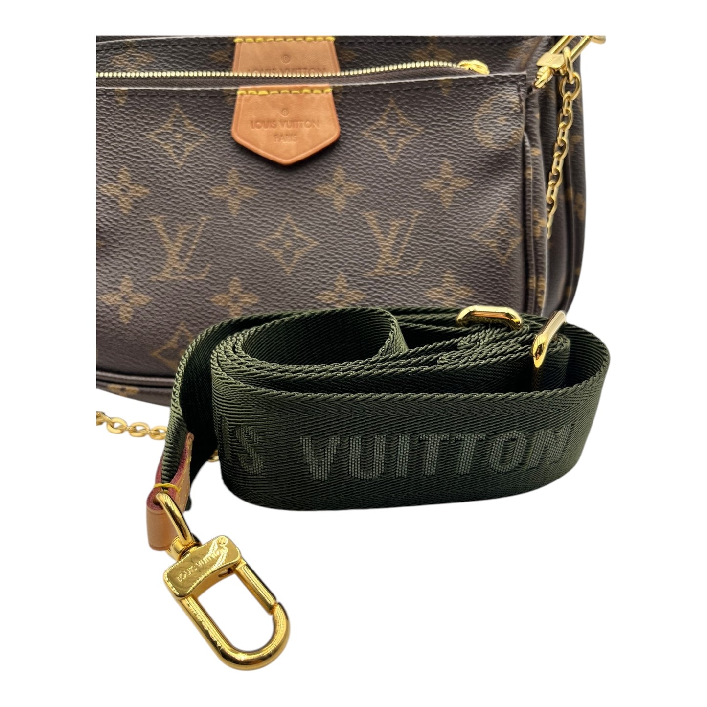 LOUIS VUITTON MULTI POCHETTE ACCESSOIRES HUNTER GREEN STRAP