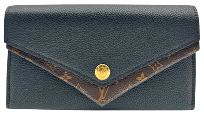 LOUIS VUITTON PORTEFEUILE DOUBLE V LONG WALLET BLACK
