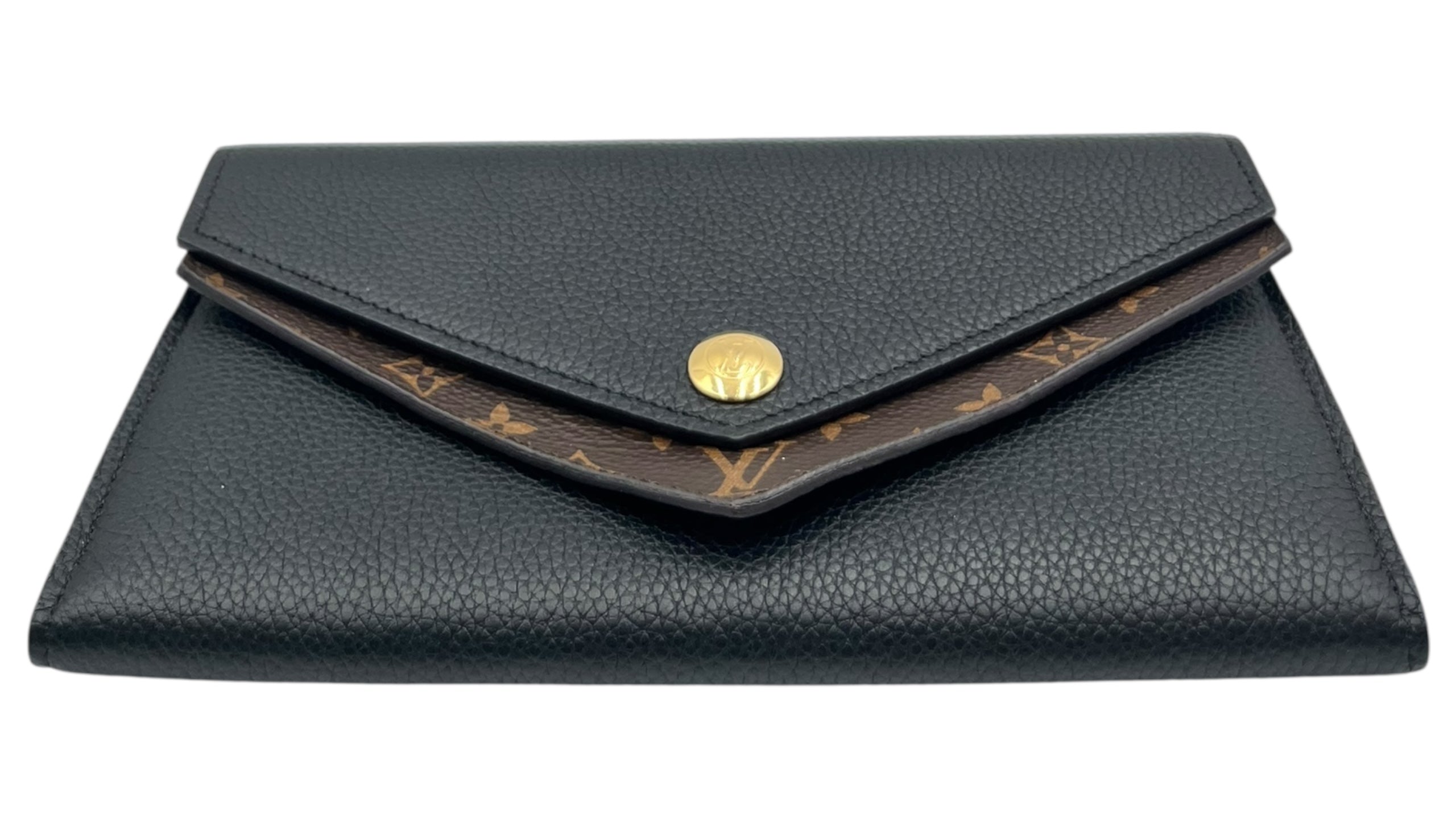 LOUIS VUITTON PORTEFEUILE DOUBLE V LONG WALLET BLACK