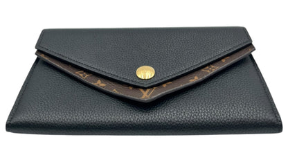 LOUIS VUITTON PORTEFEUILE DOUBLE V LONG WALLET BLACK
