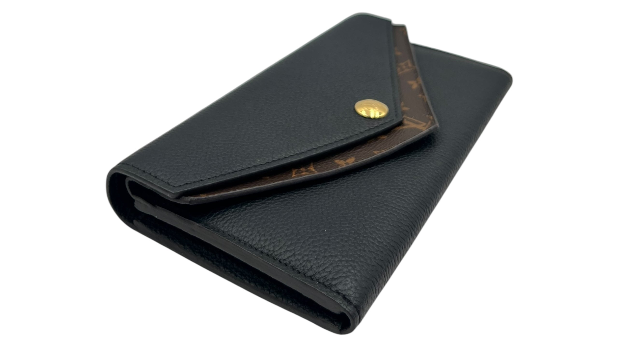 LOUIS VUITTON PORTEFEUILE DOUBLE V LONG WALLET BLACK