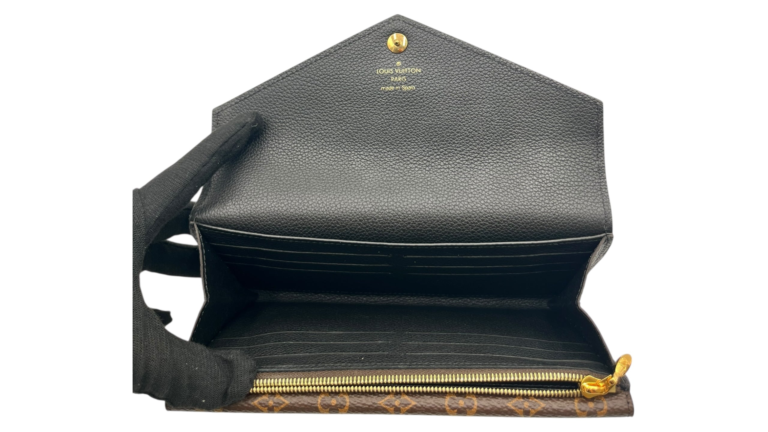 LOUIS VUITTON PORTEFEUILE DOUBLE V LONG WALLET BLACK