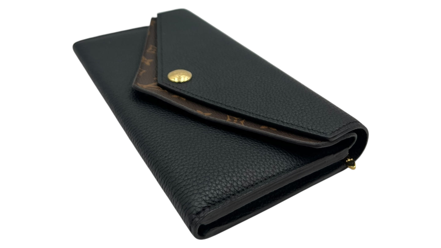 LOUIS VUITTON PORTEFEUILE DOUBLE V LONG WALLET BLACK