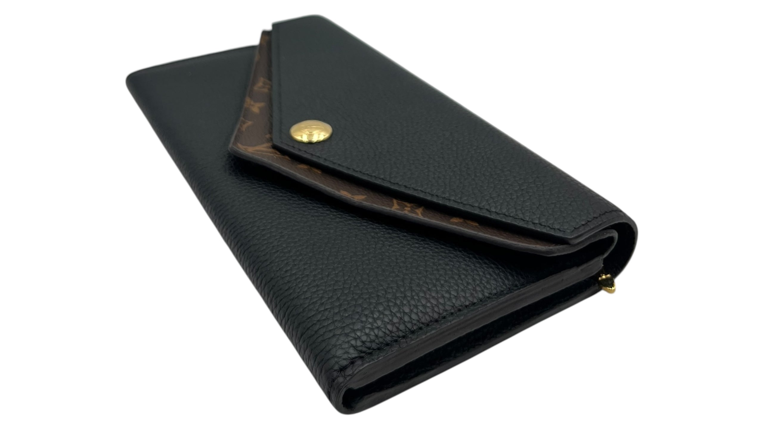 LOUIS VUITTON PORTEFEUILE DOUBLE V LONG WALLET BLACK