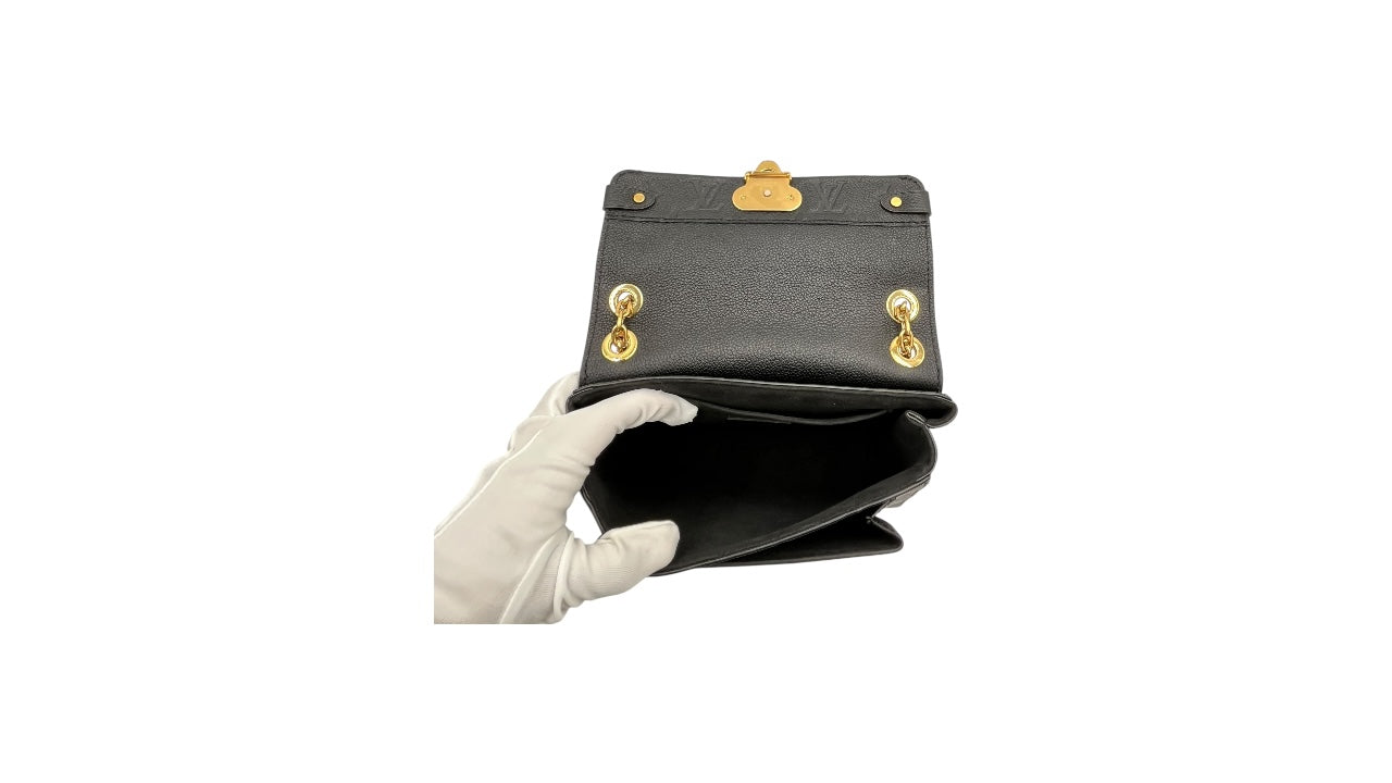 LOUIS VUITTON VAVIN BB BLACK LEATHER BAG