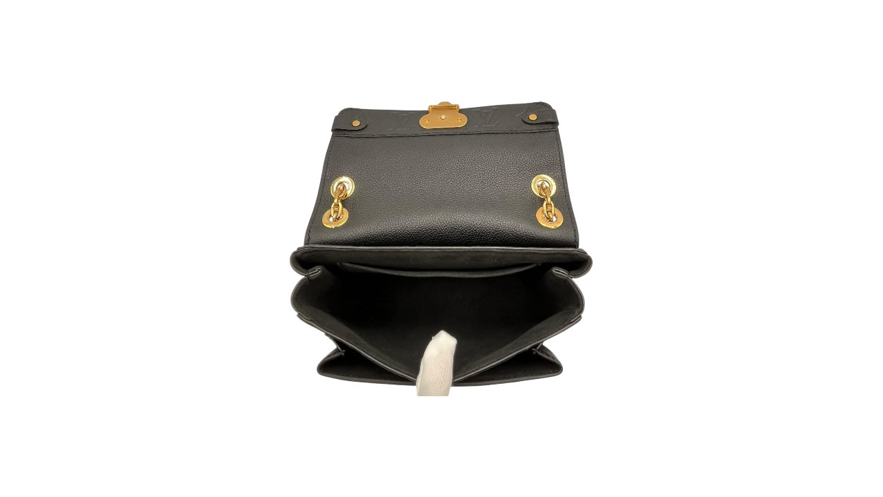 LOUIS VUITTON VAVIN BB BLACK LEATHER BAG