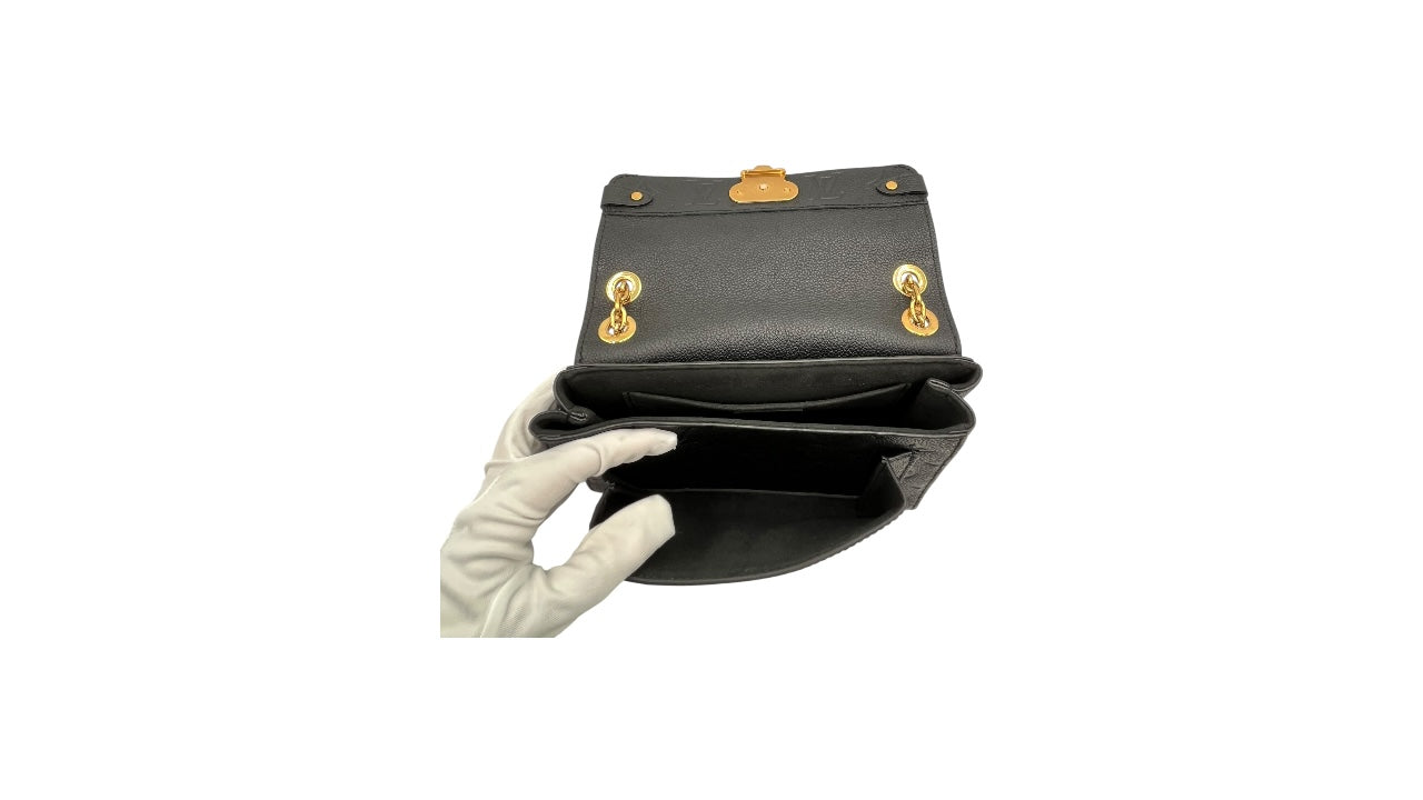 LOUIS VUITTON VAVIN BB BLACK LEATHER BAG