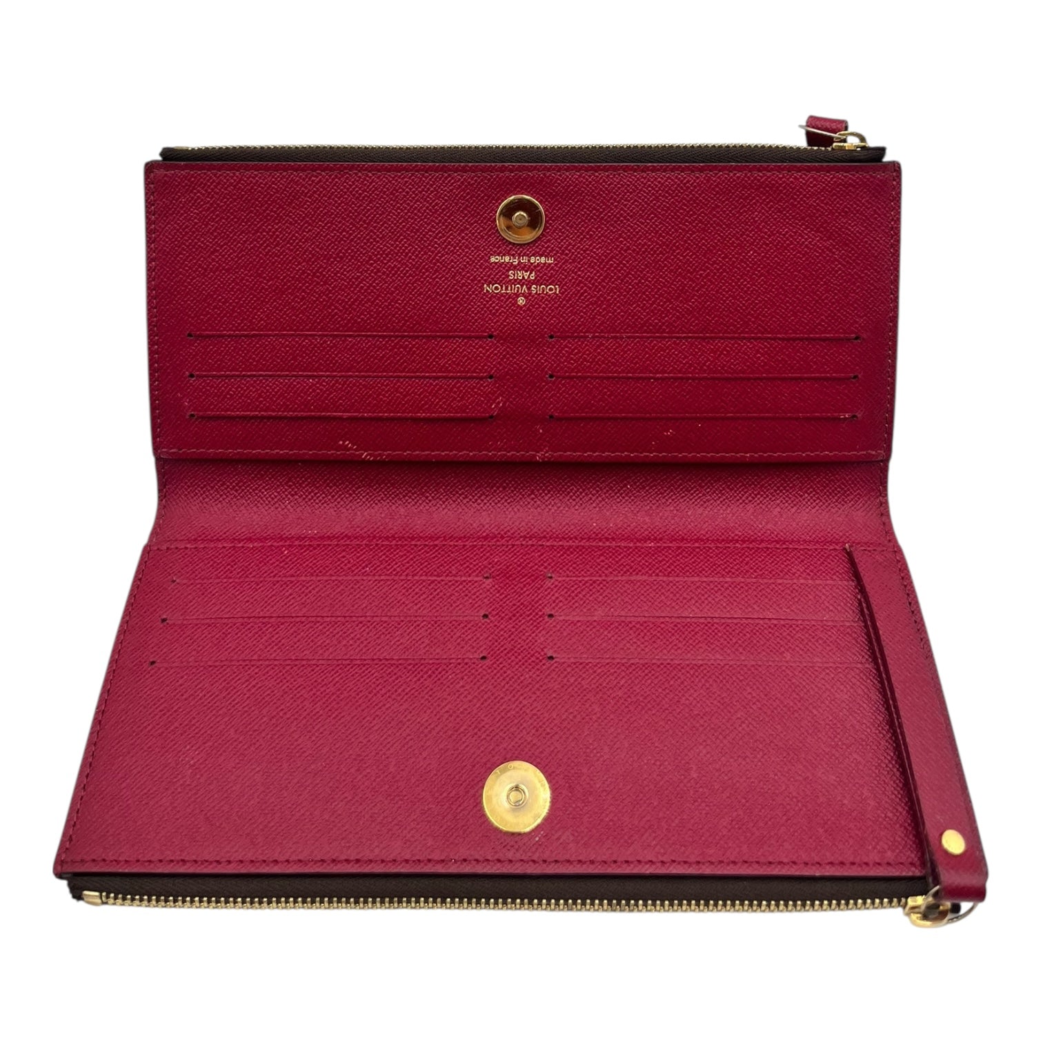 LOUIS VUITTON ADELE MONOGRAM DOUBLE ZIP WALLET BURGUNDY