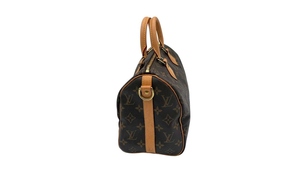 LOUIS VUITTON SPEEDY 25 BANDOULIERE CANVAS SATCHEL
