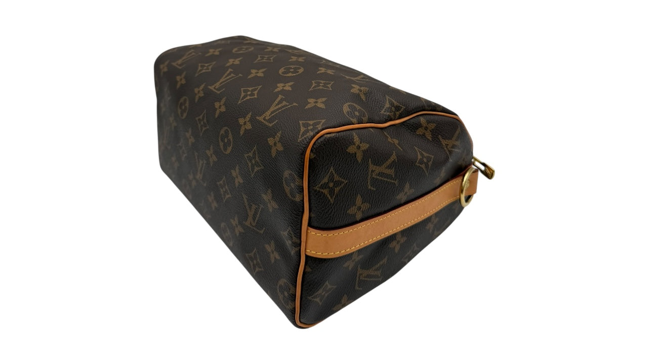 LOUIS VUITTON SPEEDY 25 BANDOULIERE CANVAS SATCHEL
