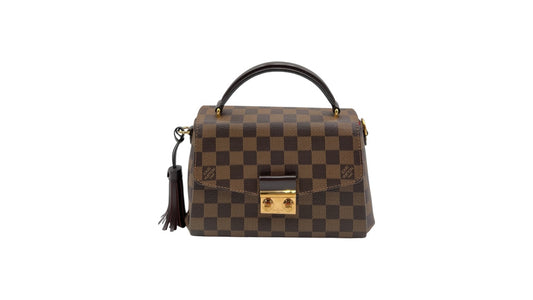 LOUIS VUITTON CROSETTE DAMIER EBENE CANVAS SHOULDER BAG