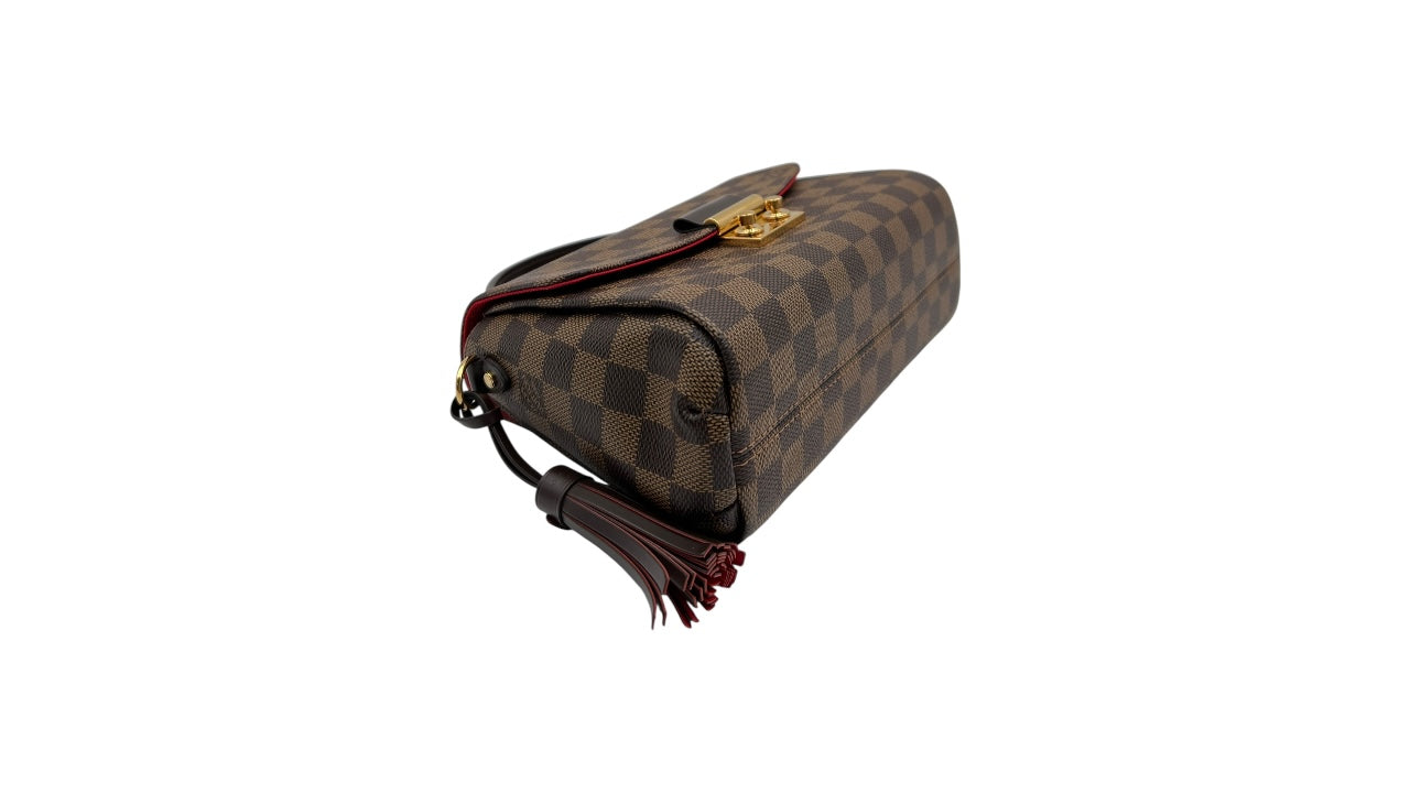 LOUIS VUITTON CROSETTE DAMIER EBENE CANVAS SHOULDER BAG