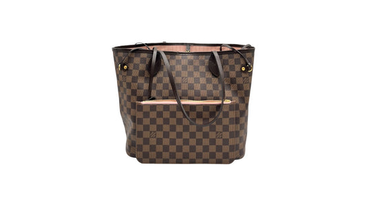 LOUIS VUITTON NEVERFULL MM DAMIER EBENE CANVAS SHOPPING TOTE