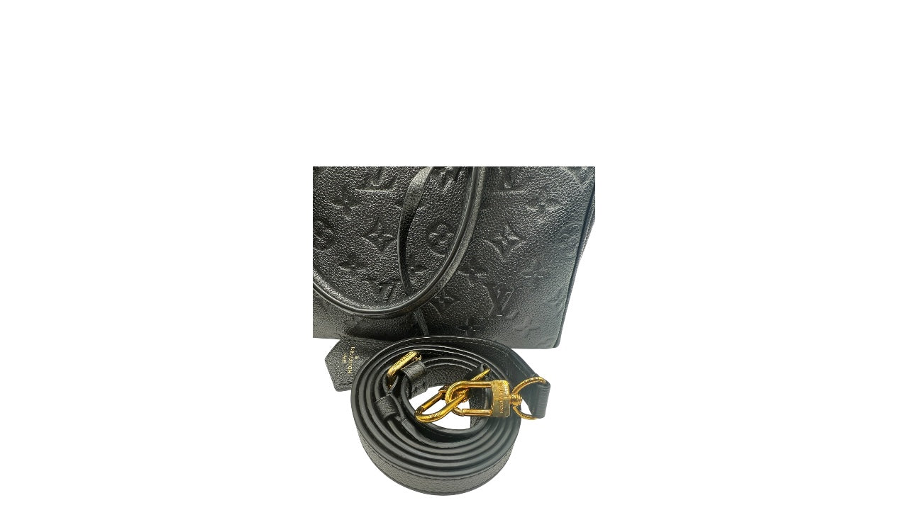 LOUIS VUITTON SPEEDY 25 BLACK MONOGRAM TOTE BAG