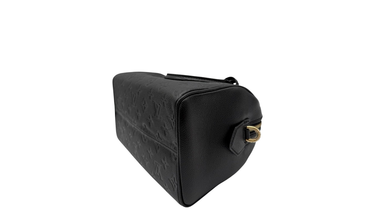 LOUIS VUITTON SPEEDY 25 BLACK MONOGRAM TOTE BAG