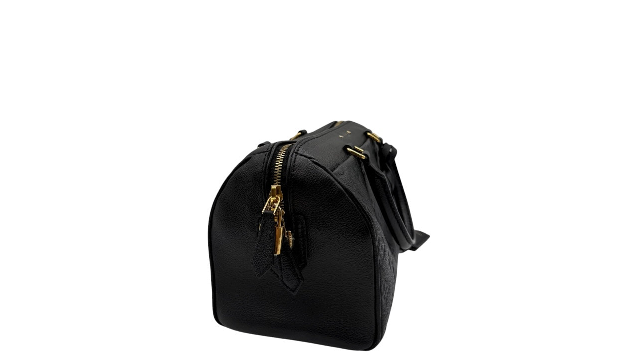LOUIS VUITTON SPEEDY 25 BLACK MONOGRAM TOTE BAG