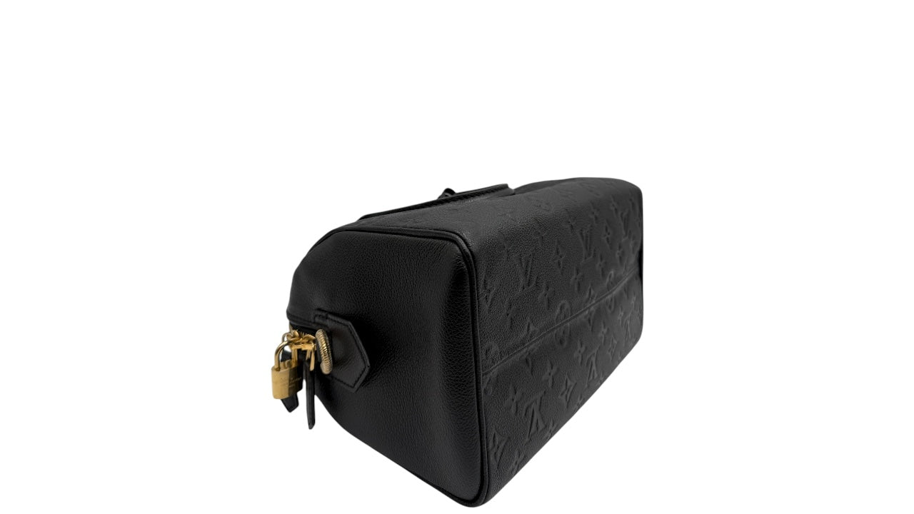 LOUIS VUITTON SPEEDY 25 BLACK MONOGRAM TOTE BAG