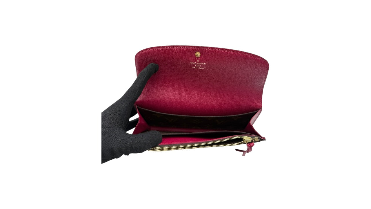 LOUIS VUITTON EMILIE WALLET MONOGRAM CANVAS BURGUNDY INTERIOR