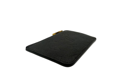 LOUIS VUITTON BLACK EMBOSSED CALFSKIN ROMY CARD HOLDER