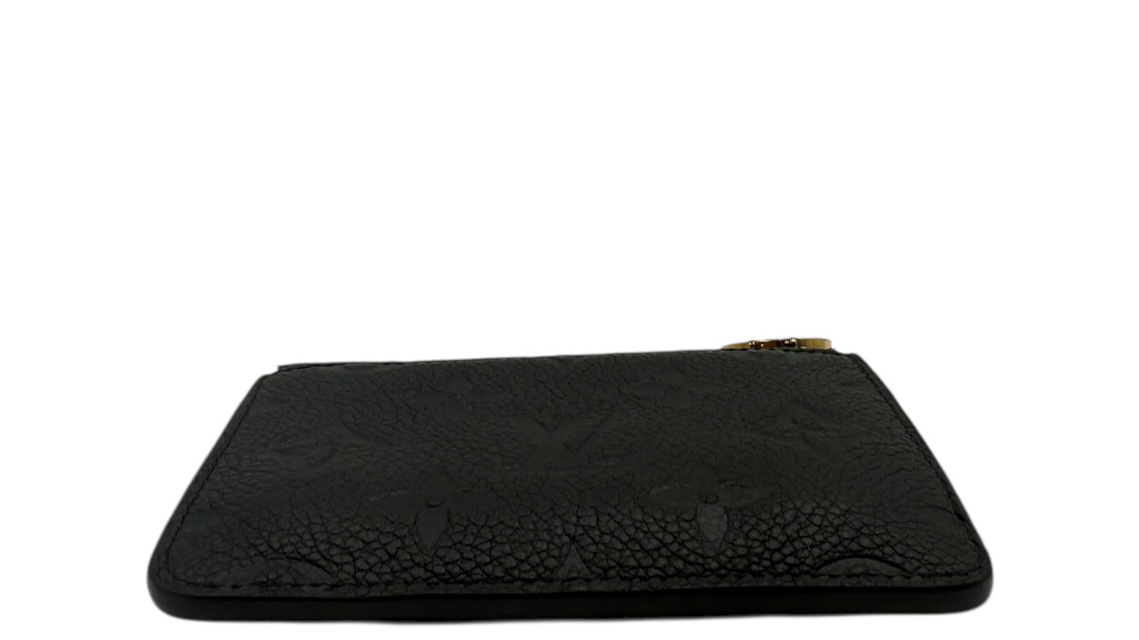 LOUIS VUITTON BLACK EMBOSSED CALFSKIN ROMY CARD HOLDER