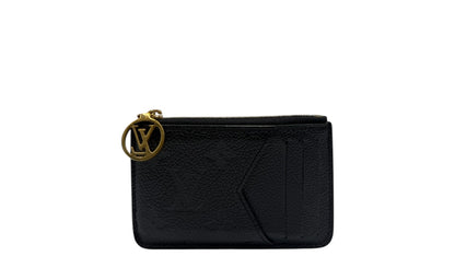 LOUIS VUITTON BLACK EMBOSSED CALFSKIN ROMY CARD HOLDER