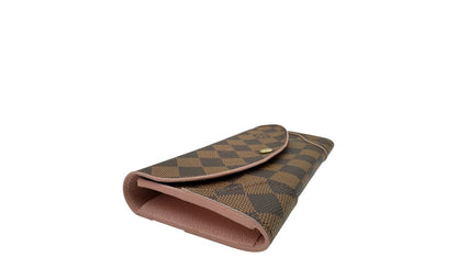 LOUIS VUITTON CAISSA DAMIER EBENE COATED CANVAS LONG WALLET (PINK)