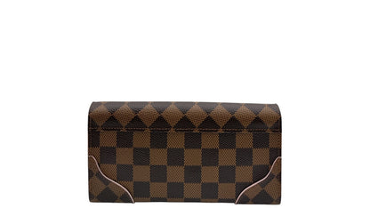 LOUIS VUITTON CAISSA DAMIER EBENE COATED CANVAS LONG WALLET (PINK)