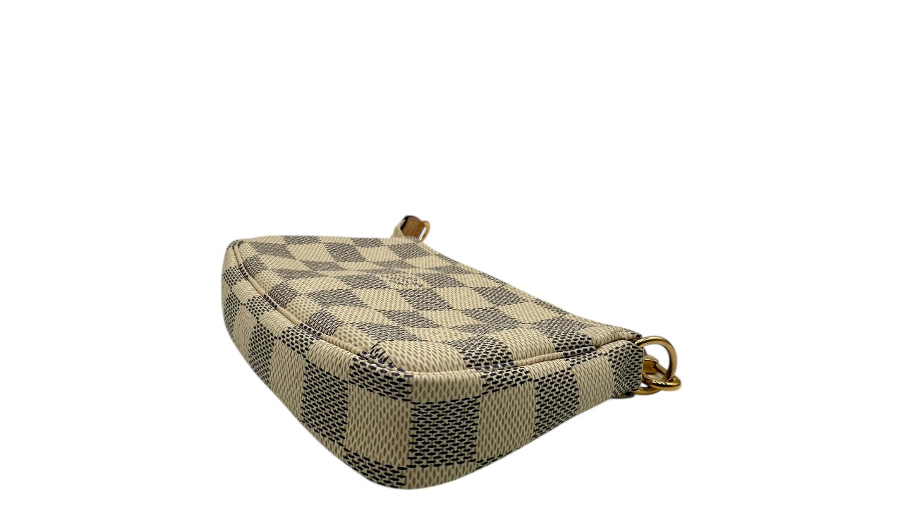 LOUIS VUITTON POCHETTE ACCESSORIES DAMIER AZUR  MINI HANDBAG