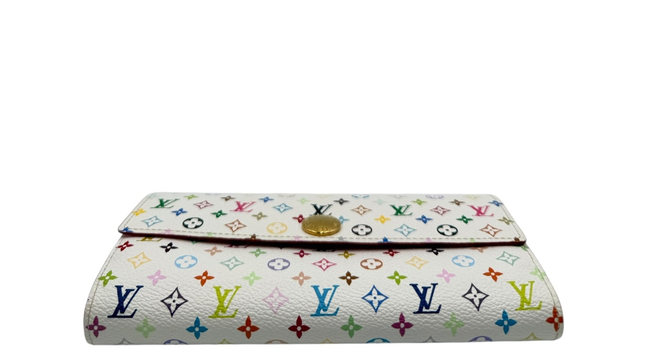 LOUIS VUITTON SARAH WHITE MULITCOLOR CANVAS WALLET