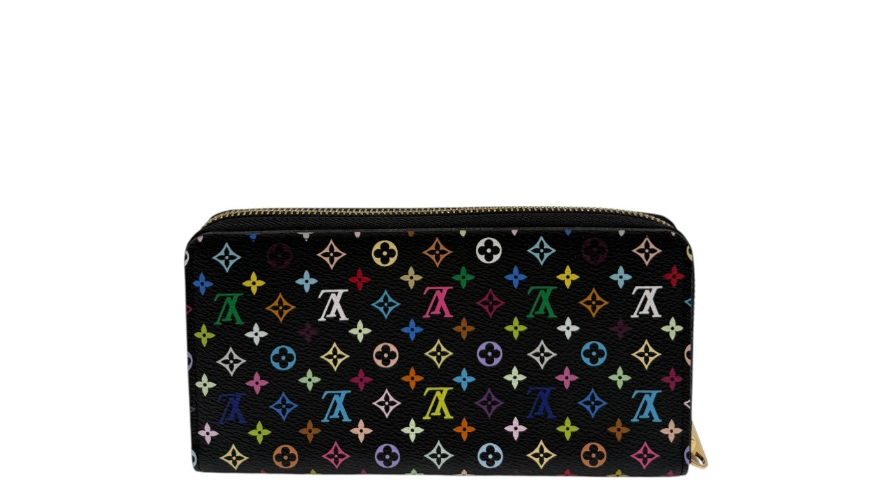 LOUIS VUITTON BLACK MULTICOLOR CANVAS ZIPPY WALLET