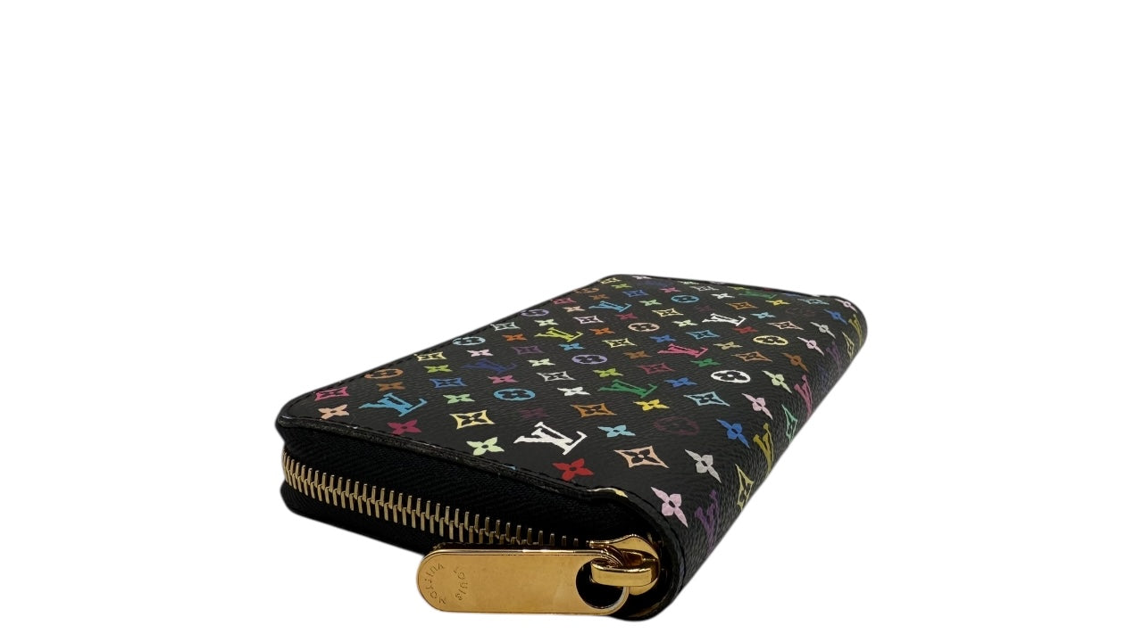 LOUIS VUITTON BLACK MULTICOLOR CANVAS ZIPPY WALLET