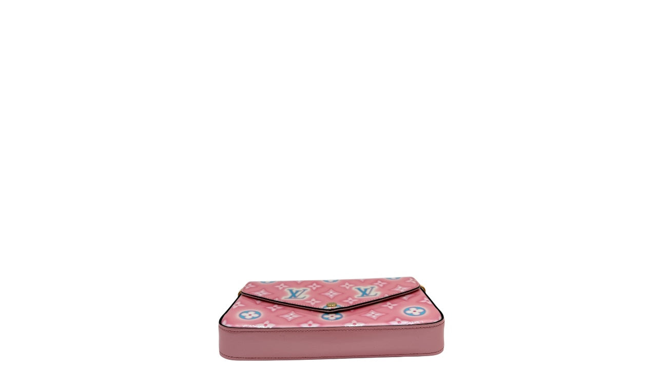 LOUIS VUITTON FELICIE POCHETTE MONOGRAM VERNI LIGHT PINK BAG