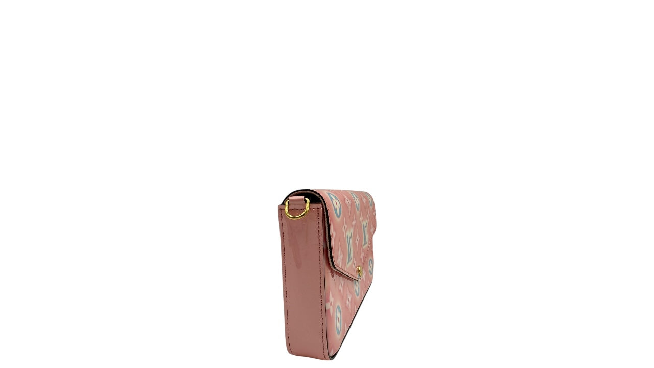 LOUIS VUITTON FELICIE POCHETTE MONOGRAM VERNI LIGHT PINK BAG