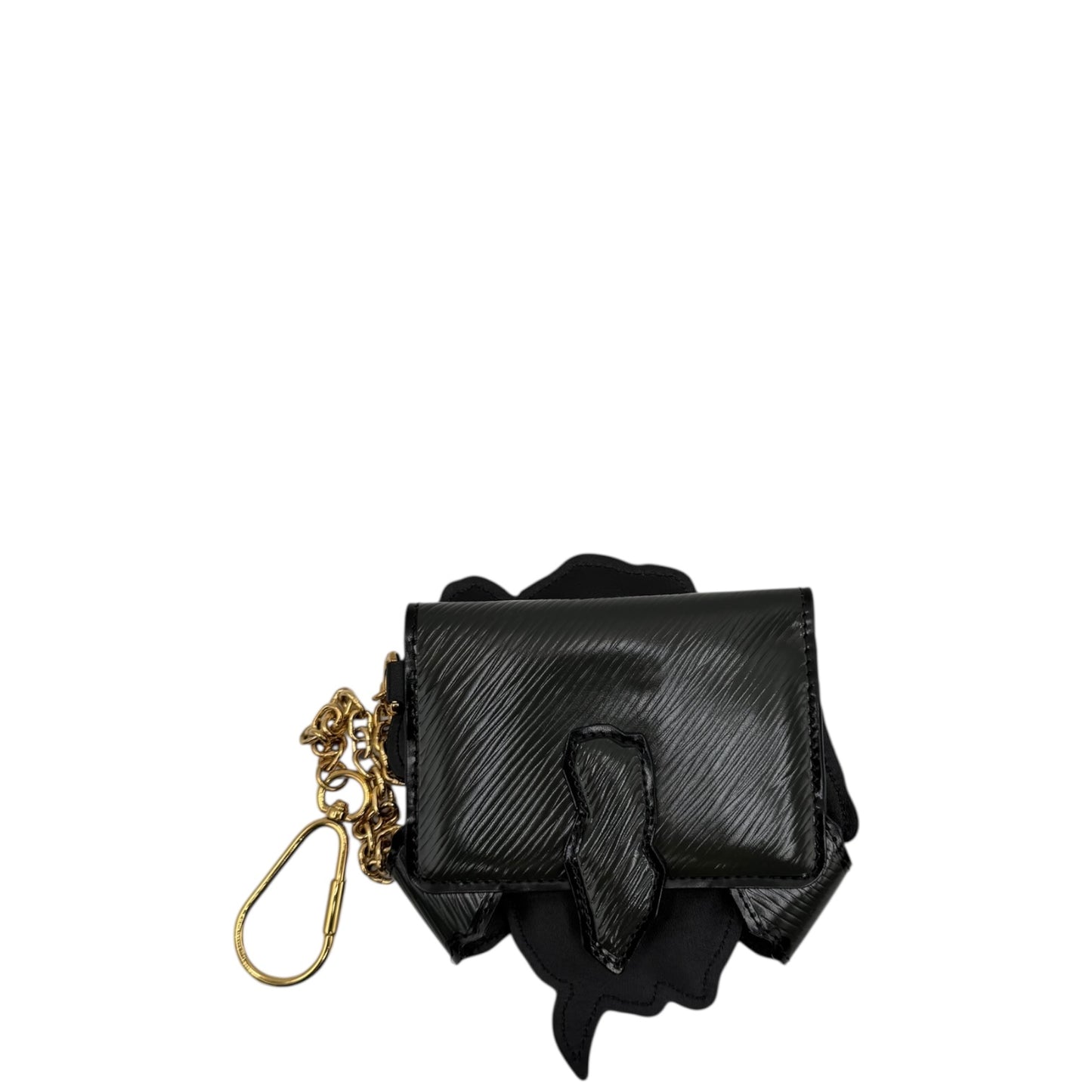 LOUIS VUITTON BLACK CALFSKIN DOG CARD HOLDER